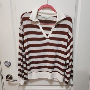 Cleo Brown and Cream Knit Top